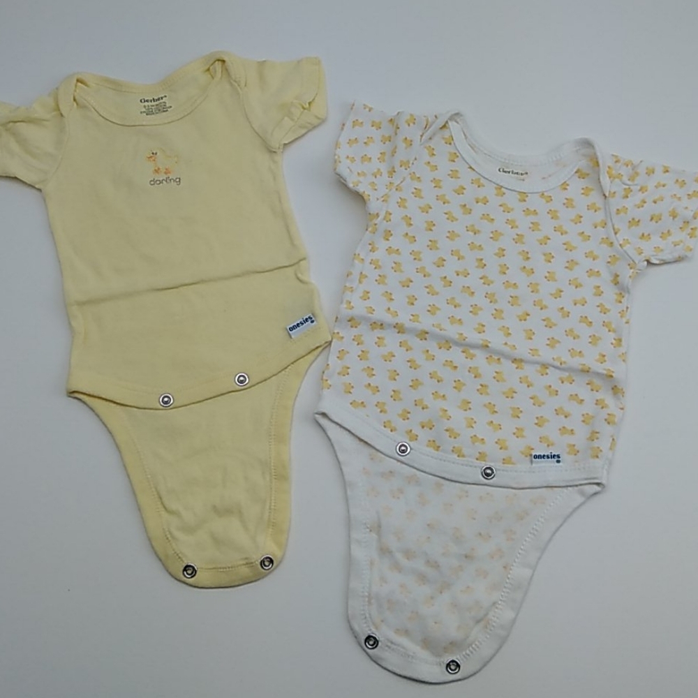💥3/$10💥 2-Gerber Onesies Ducks 0-3 Months